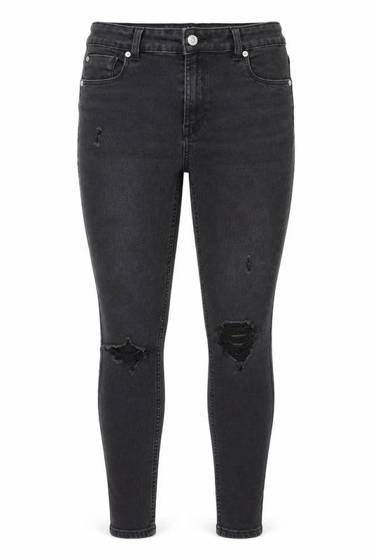 Denim Co. Women's Black Skinny Distressed Jeans Size 12