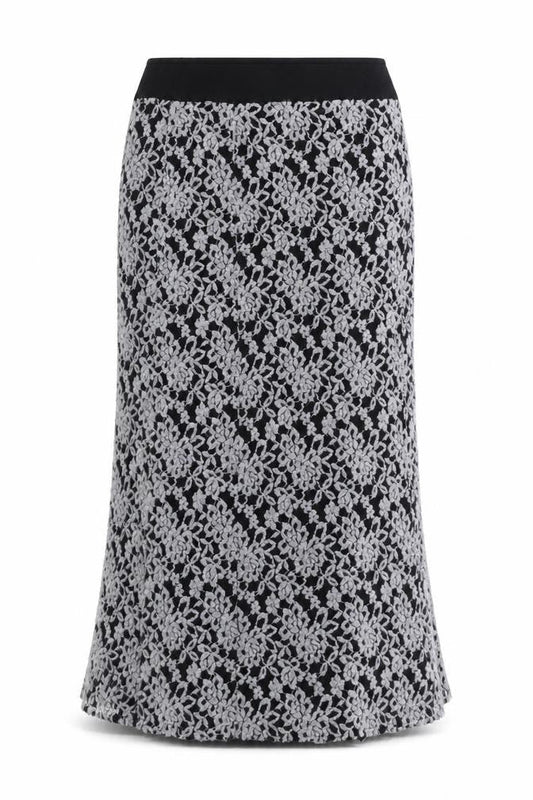 Evelin Brandt Berlin Women’s Black Lace Wool Blend Pencil Skirt Size 10