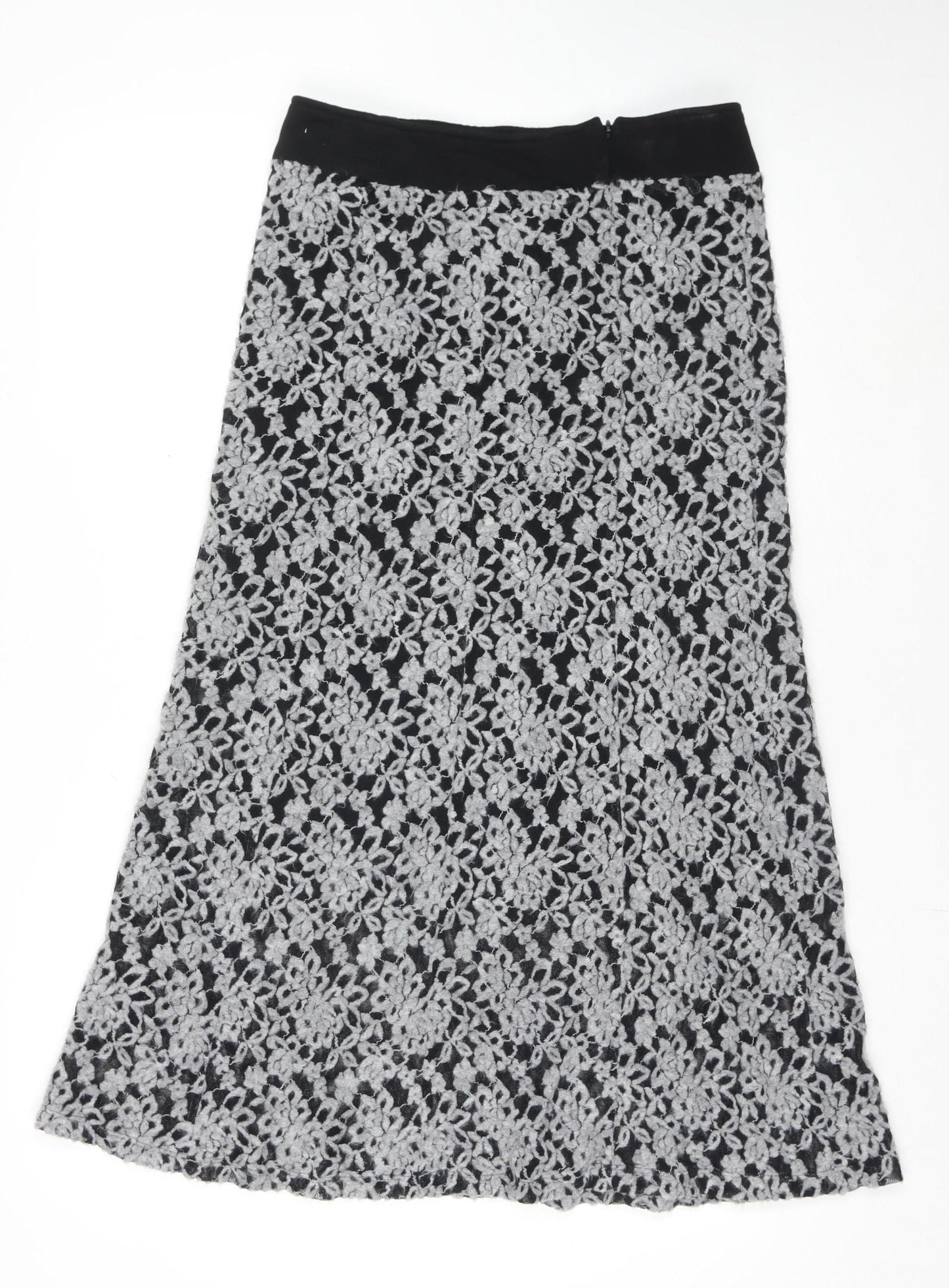 Evelin Brandt Berlin Women’s Black Lace Wool Blend Pencil Skirt Size 10
