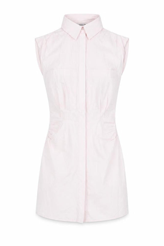 Zara Women Pink Cotton Stretch Shirt Dress Size S