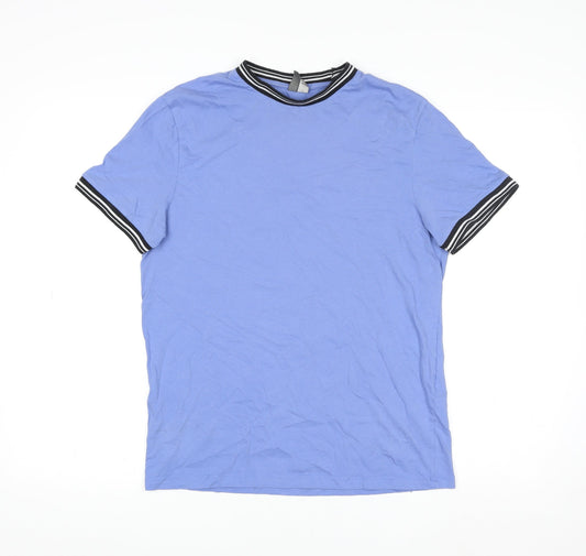 ASOS Men’s Blue Cotton Crew Neck Short Sleeve T-Shirt Size S
