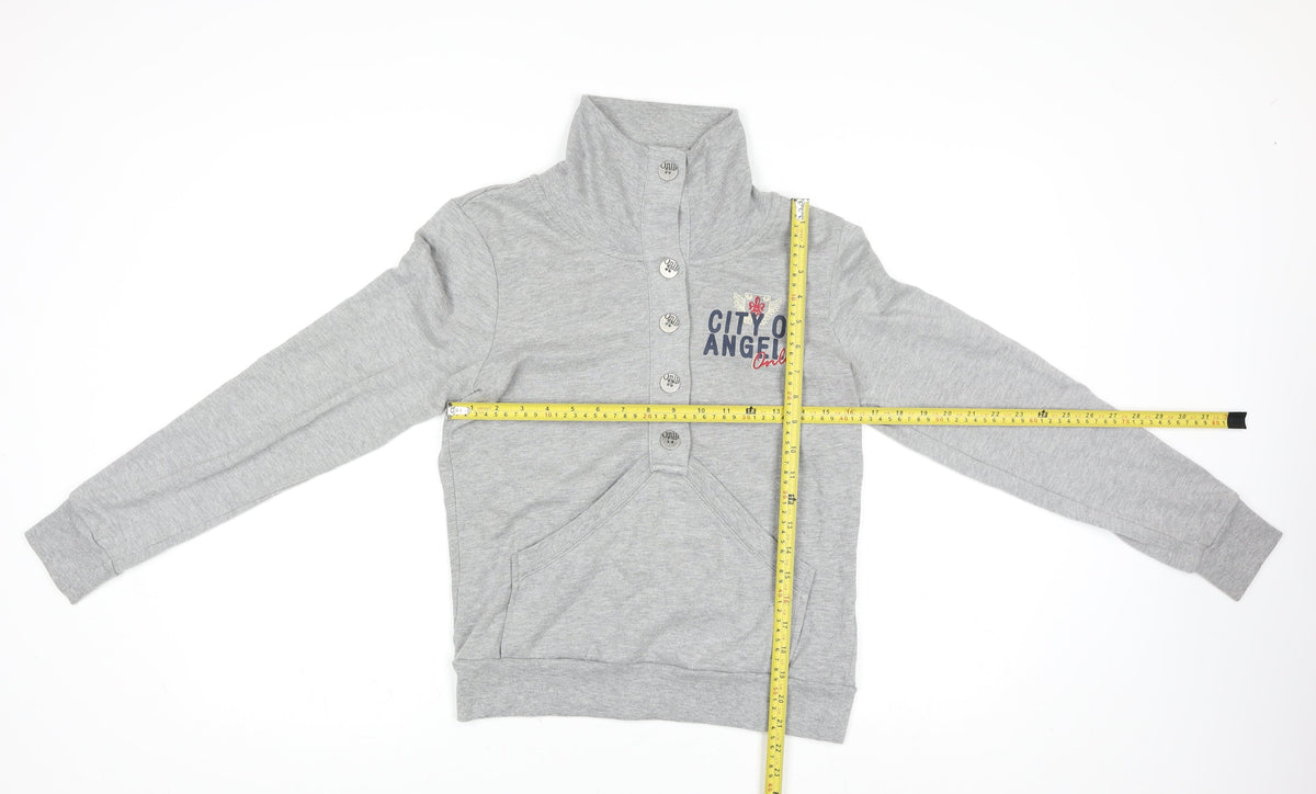 ONLY Women's Grey Henny High Neck Sweat Jacket Size M Casual Activewear
