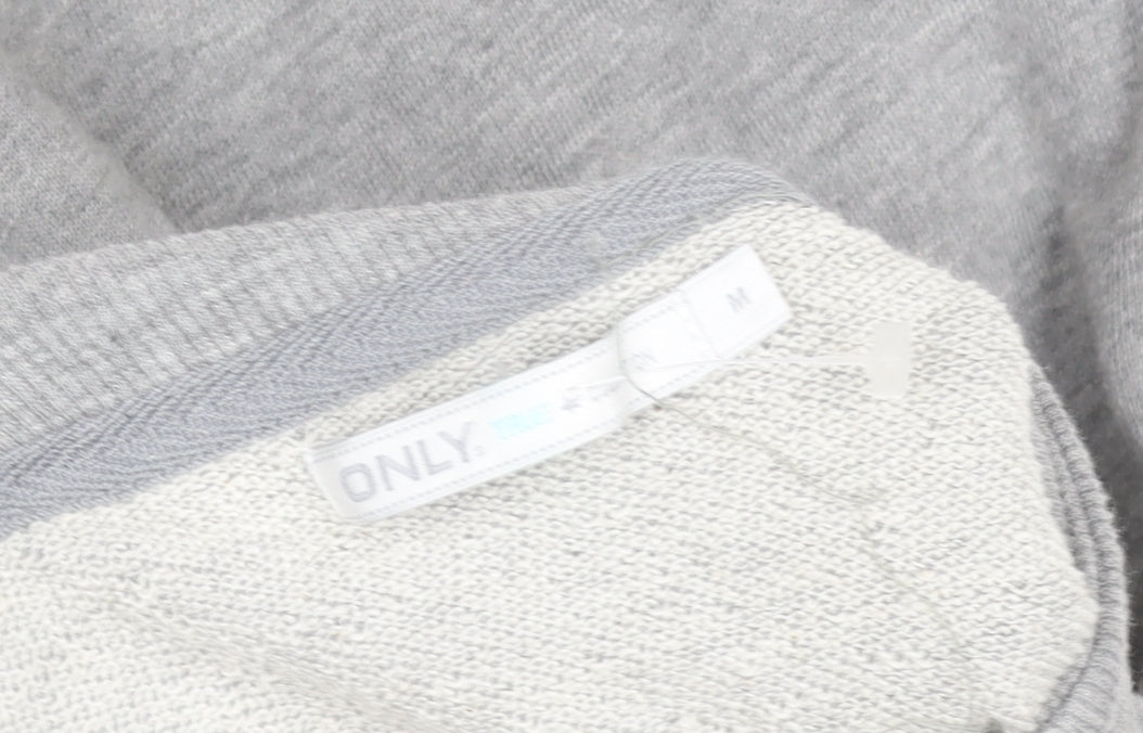 ONLY Women's Grey Henny High Neck Sweat Jacket Size M Casual Activewear