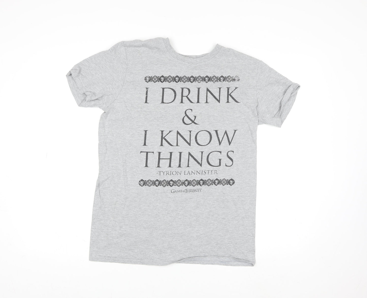 Game of Thrones Tyrion Lannister Grey Unisex L T-Shirt Funny Quote