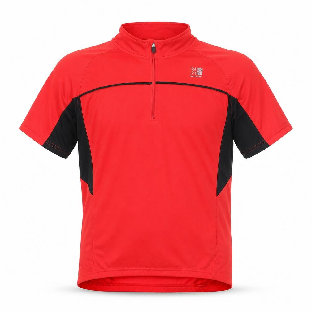 Karrimor Men's Red Cycling Jersey T-Shirt Small Short Sleeve 1/4 Zip