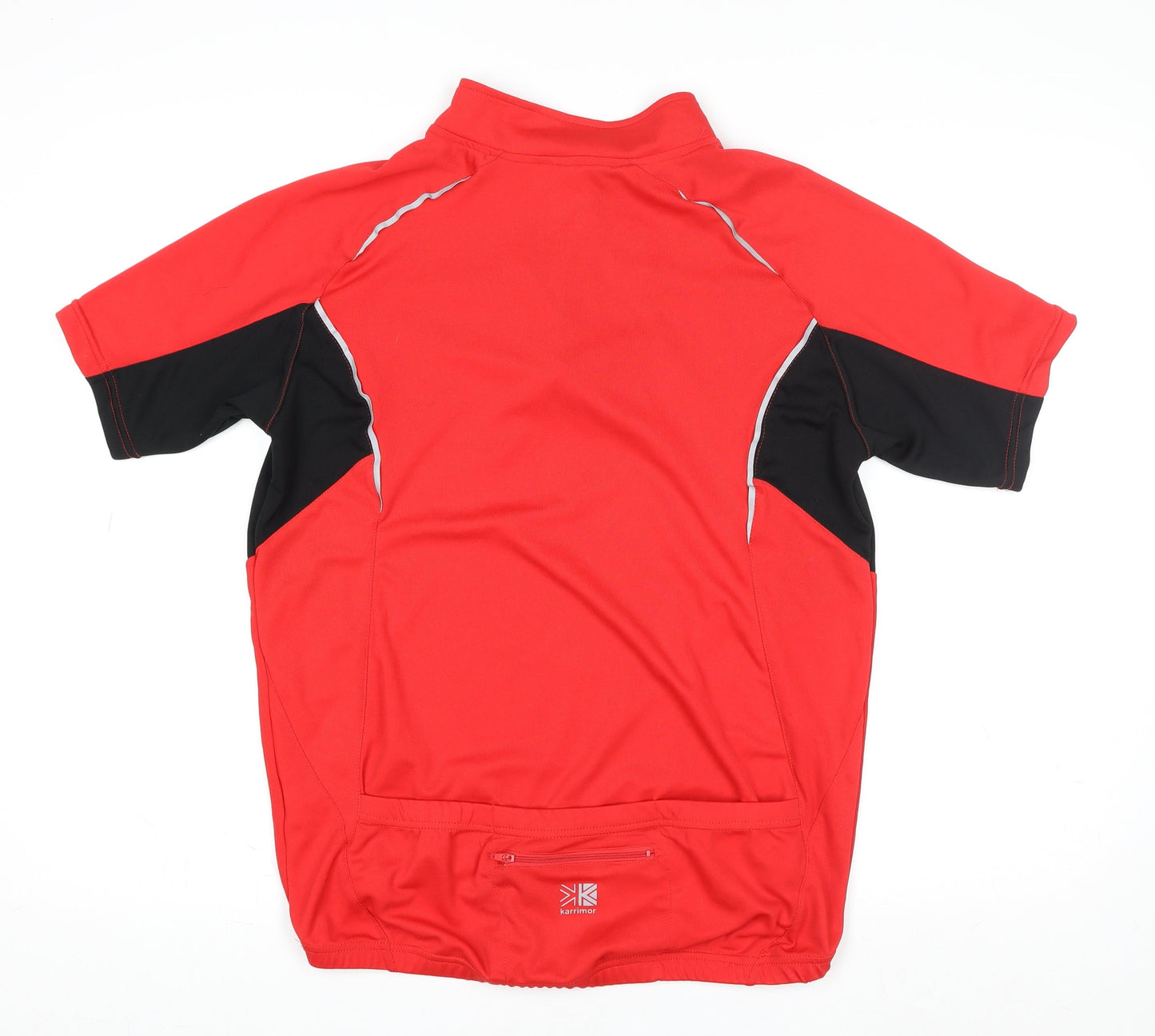 Karrimor Men's Red Cycling Jersey T-Shirt Small Short Sleeve 1/4 Zip