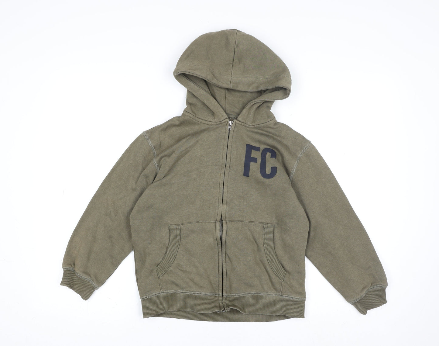 French Connection Teens Green Zip Hooded Basic Jacket 9-10Y