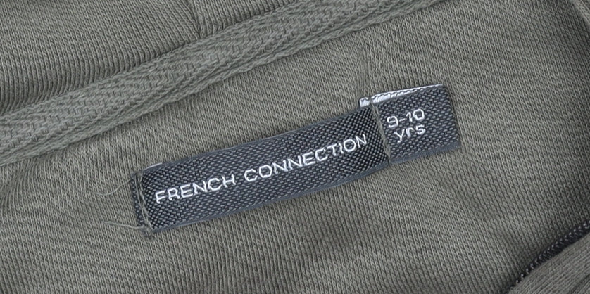 French Connection Teens Green Zip Hooded Basic Jacket 9-10Y