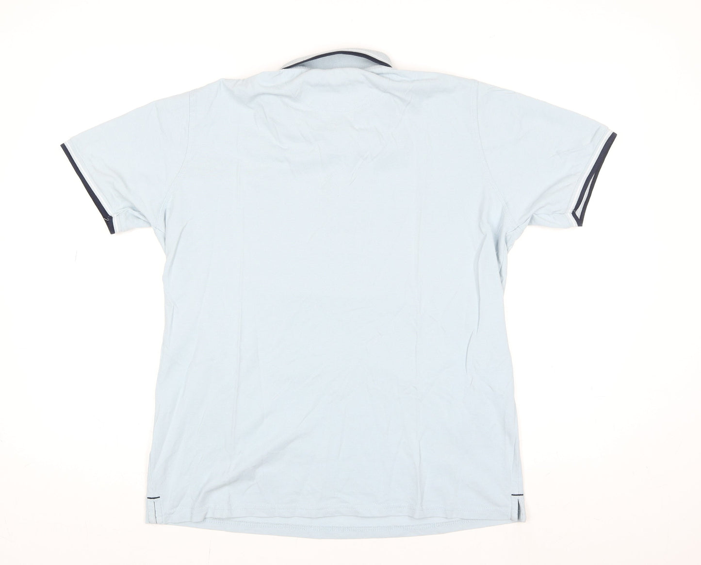 Consenso Men Blue Cotton Short Sleeve Polo Shirt L