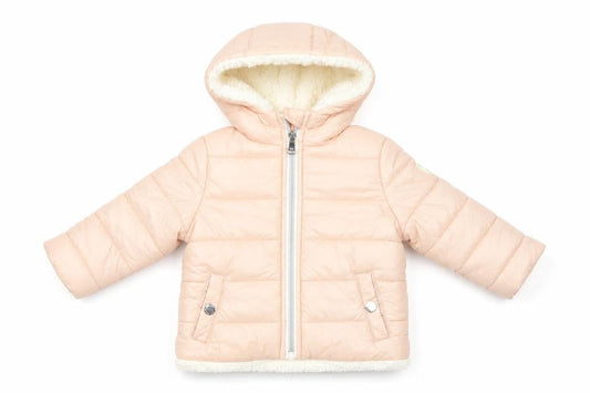 Michael Michael Kors Girls Pink Hooded Puffer Jacket 12M Lined Winter Coat