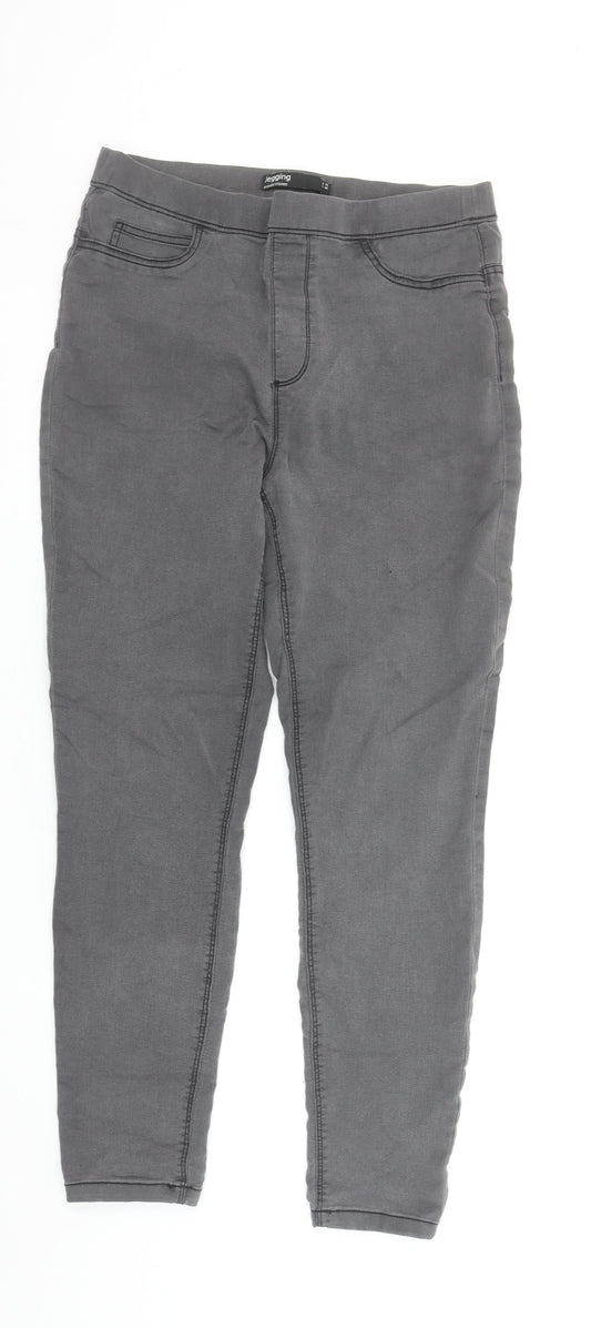 Dunnes Stores Womens Grey Size 12 Jegging Stretch Slim Jeans