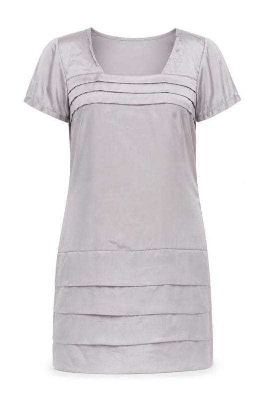 Vero Moda Women’s Grey Short Sleeve Satin Shift Dress Size S
