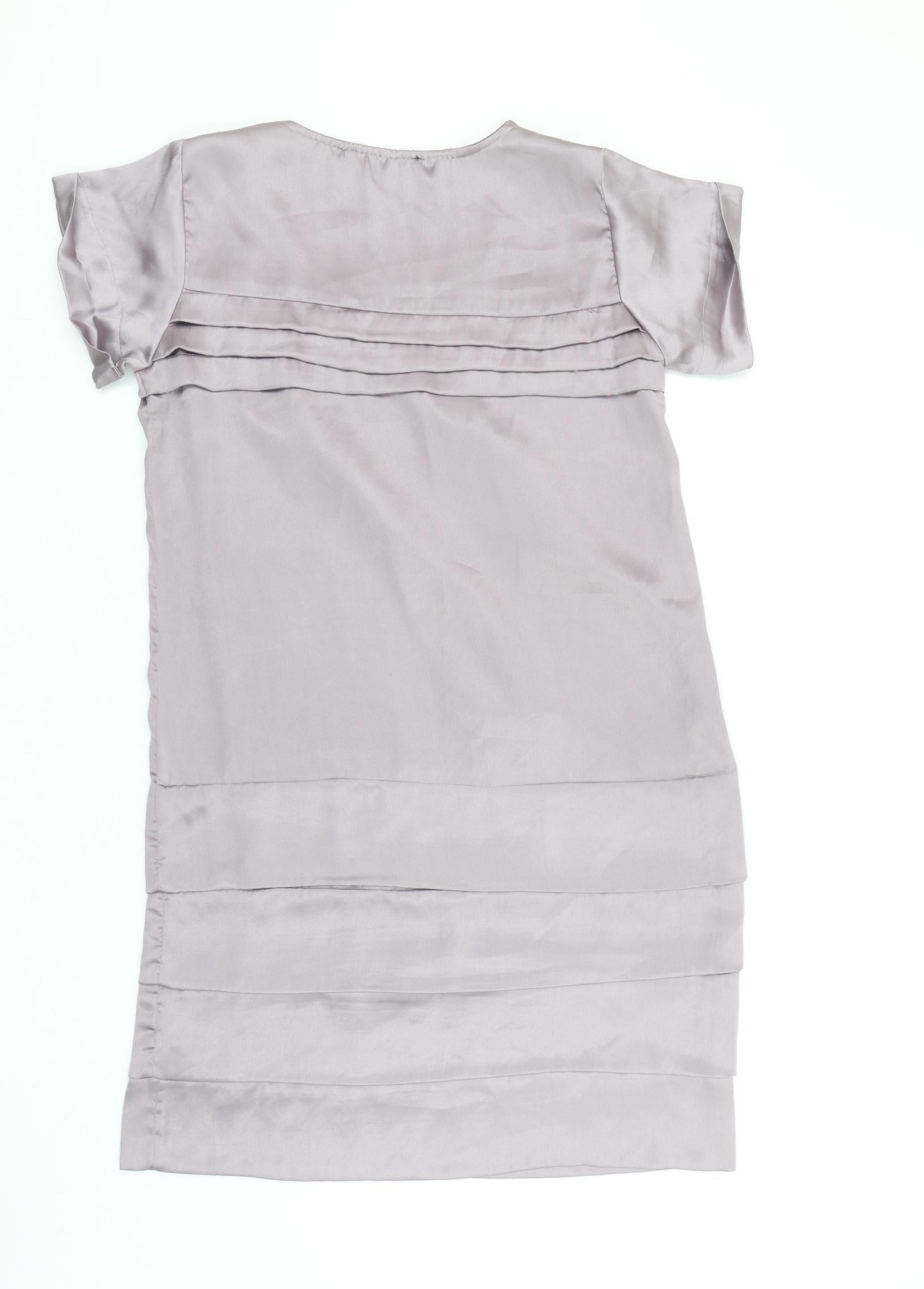 Vero Moda Women’s Grey Short Sleeve Satin Shift Dress Size S