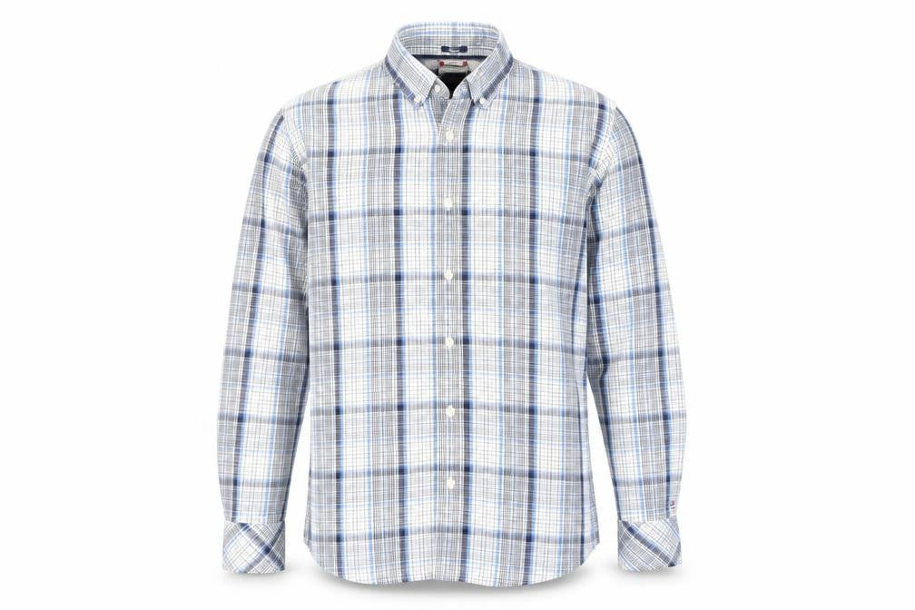 Tommy Hilfiger Denim Men's Blue Checked Slim Fit Shirt Size L