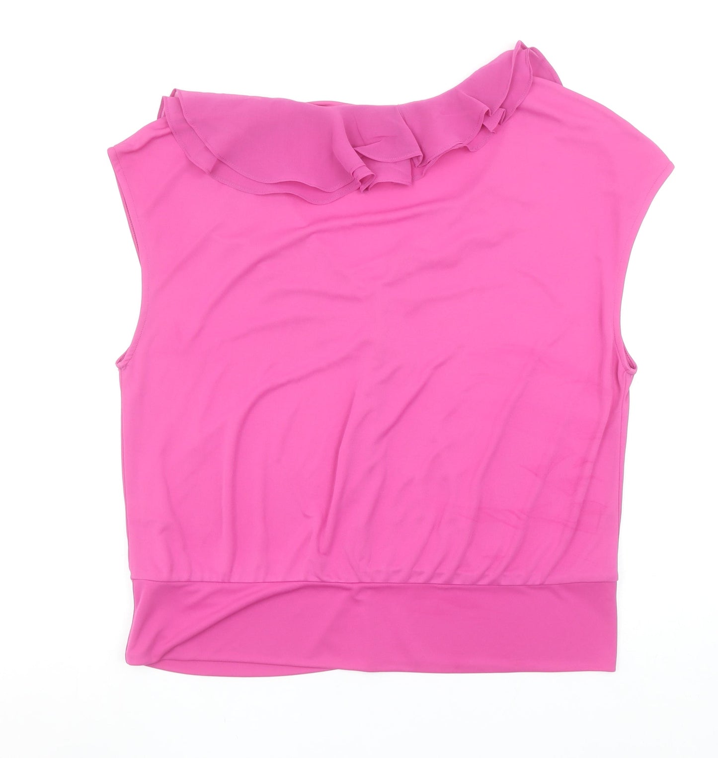 Gallery Women’s Pink Ruffle Sleeveless Camisole Blouse Size L