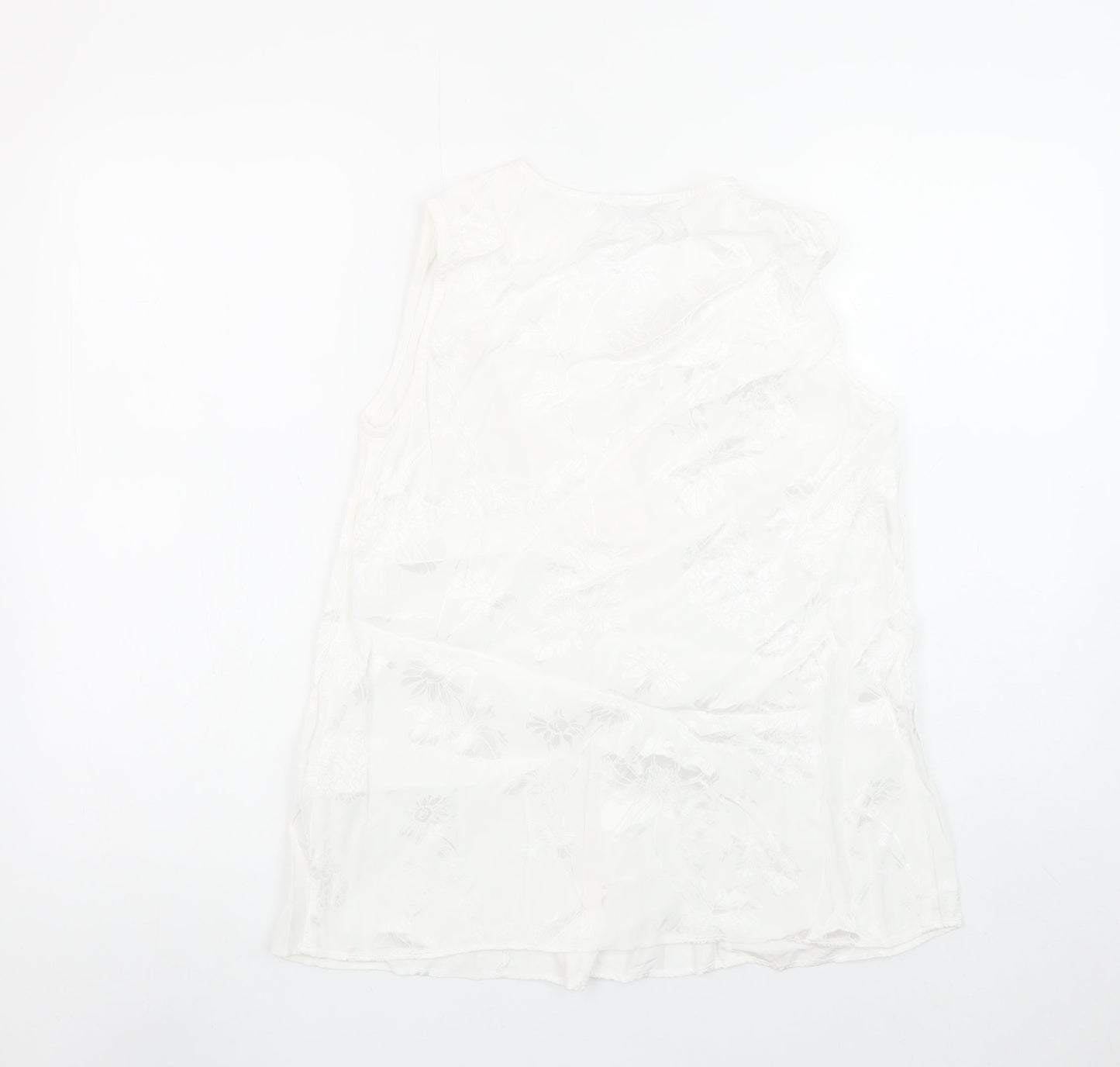 Principles Women White Wrap Sleeveless Blouse Size 10
