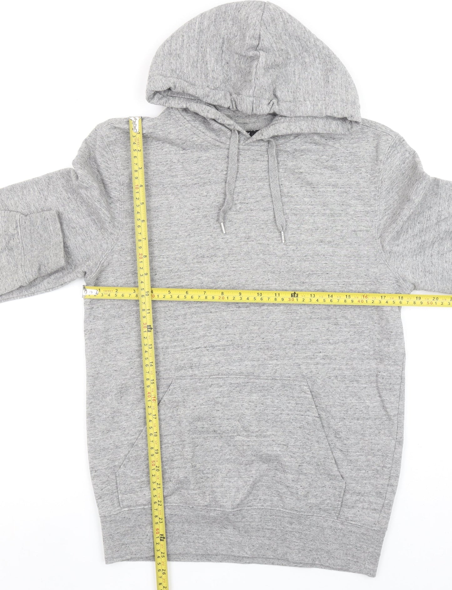 H&M Men's Grey Regular Fit Pullover Hoodie XS Cotton Blend