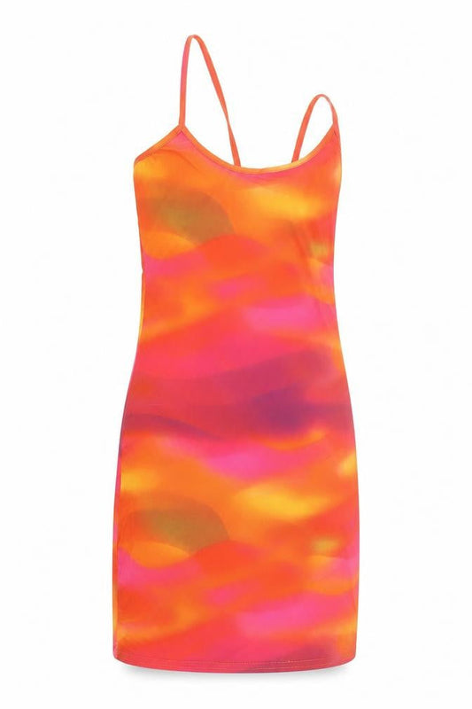 PRETTYLITTLETHING Women’s Multicoloured Slip Dress Size 8 Short