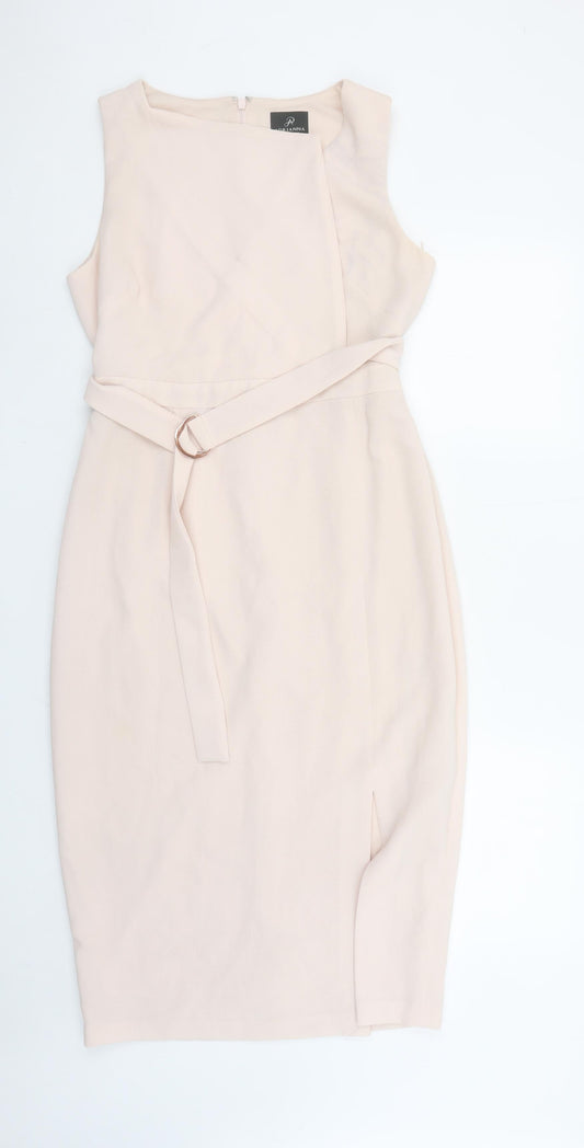 Adrianna Papell Women Beige Size 10 Sleeveless Sheath Dress