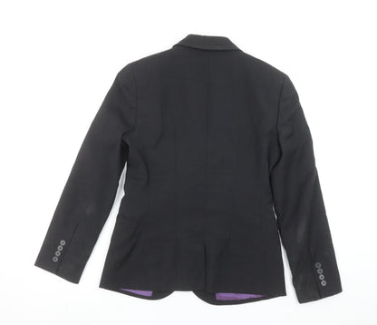 Brook Taverner Women’s Black Wool Blend Tailored Blazer Size 8R