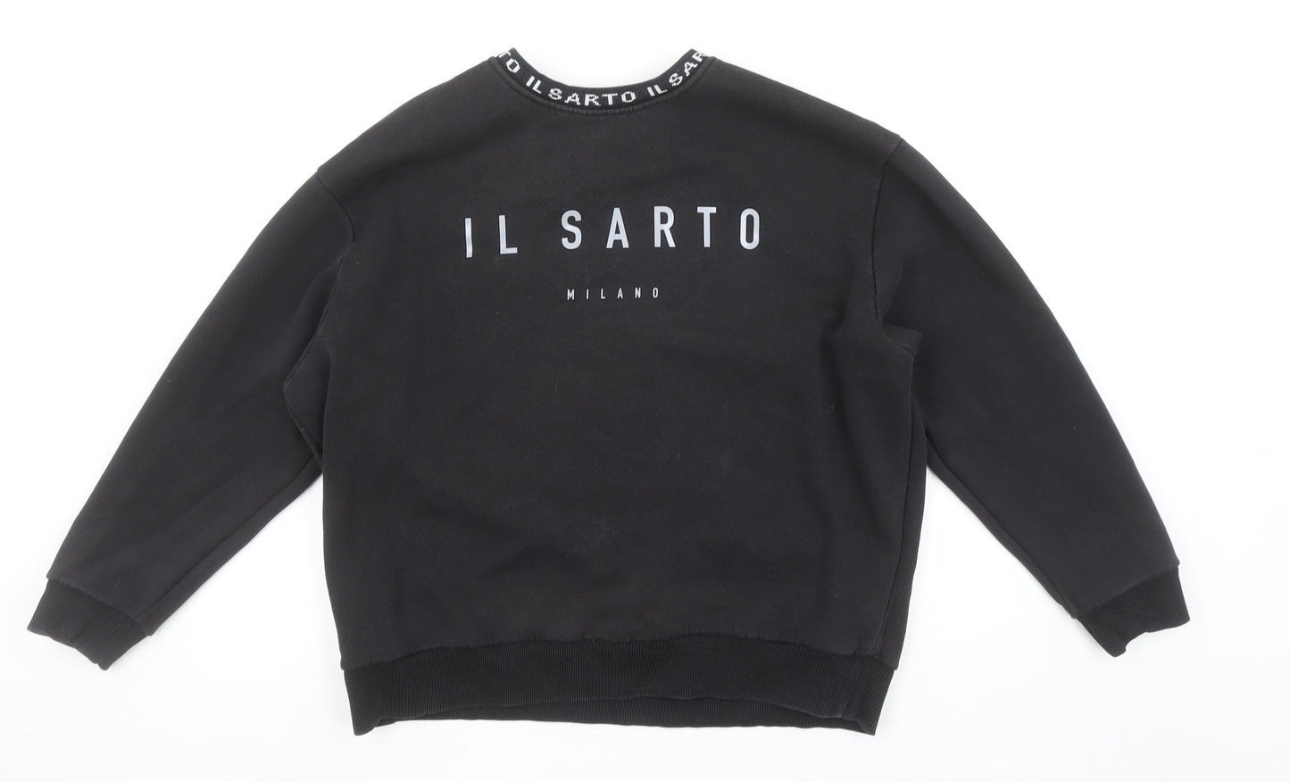 IL SARTO Milano Men's Black Logo Fleece Sweatshirt Size M