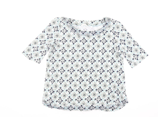 White Stuff Womens Multicoloured Geometric Jersey T-Shirt Size 14