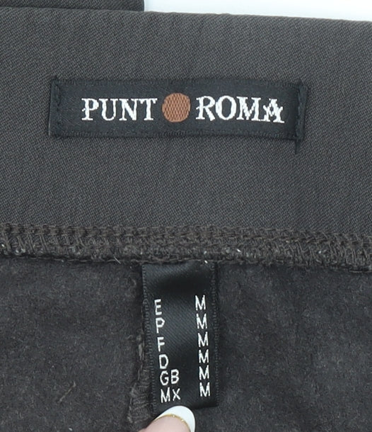 Punt Roma Womens Brown Stretch Trousers Size M Straight Fit