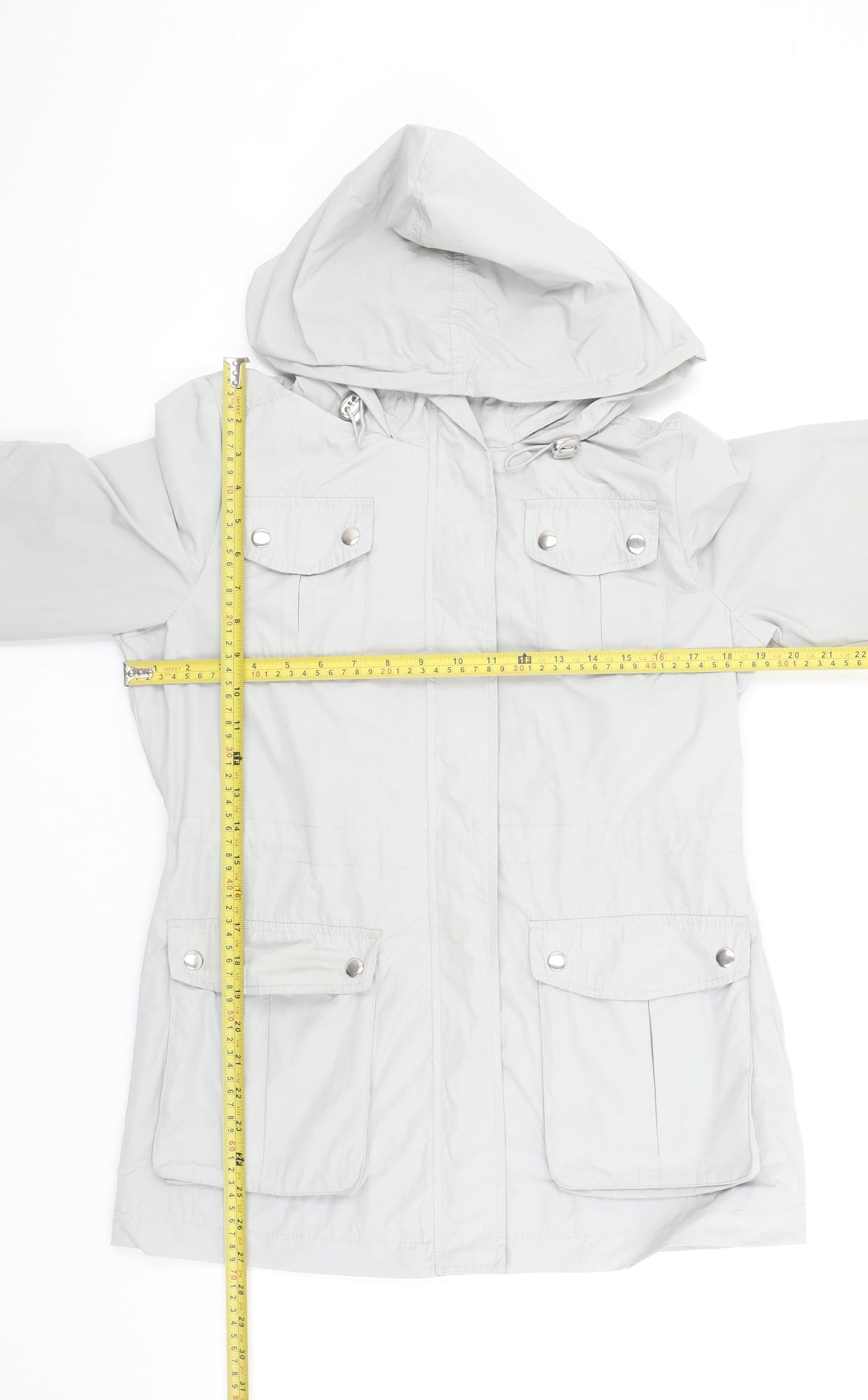 Marks and Spencer Women's Grey Hooded Parka Jacket Size 8