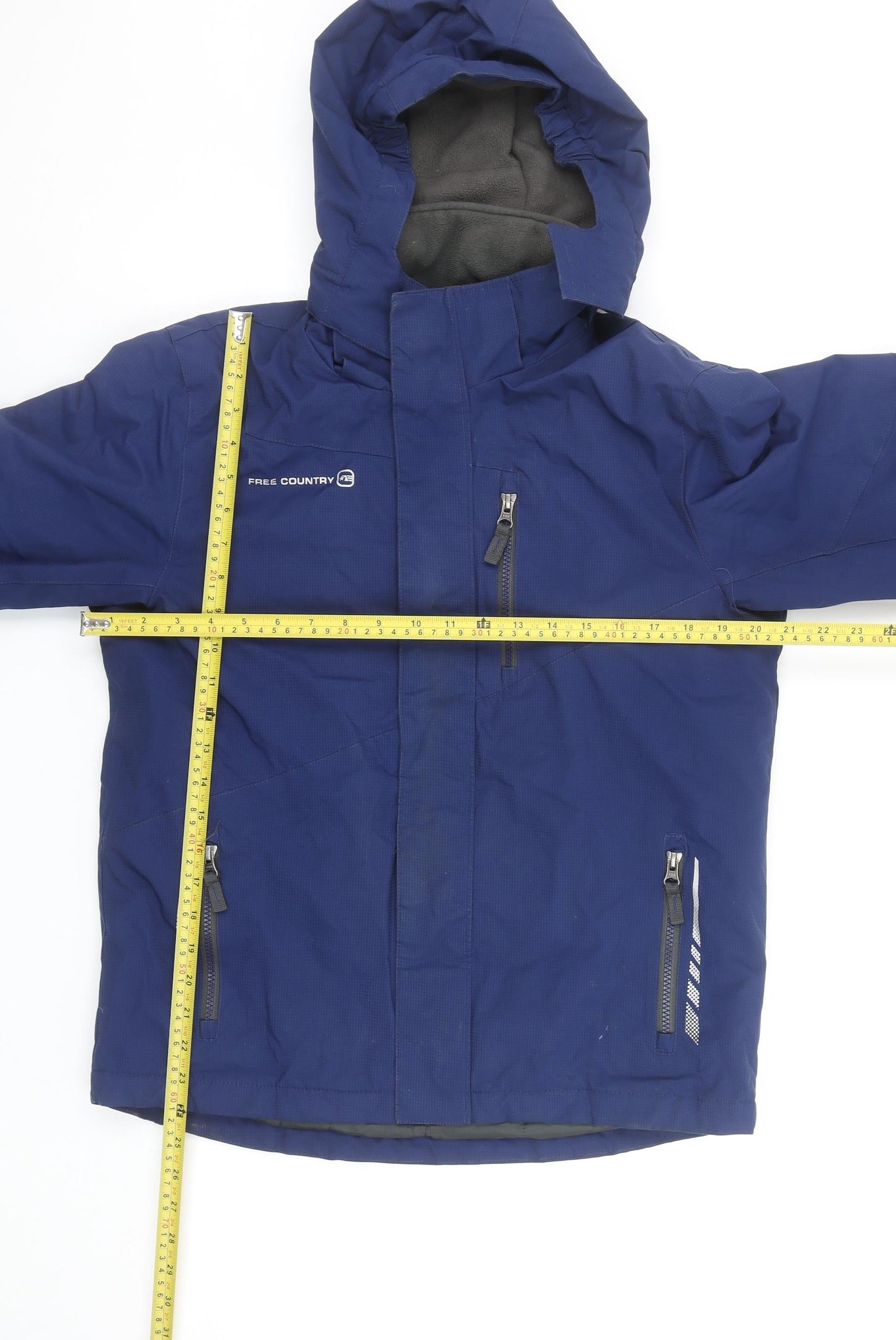 Free Country Boys Blue Waterproof Hooded Ski Jacket Size 10 Years
