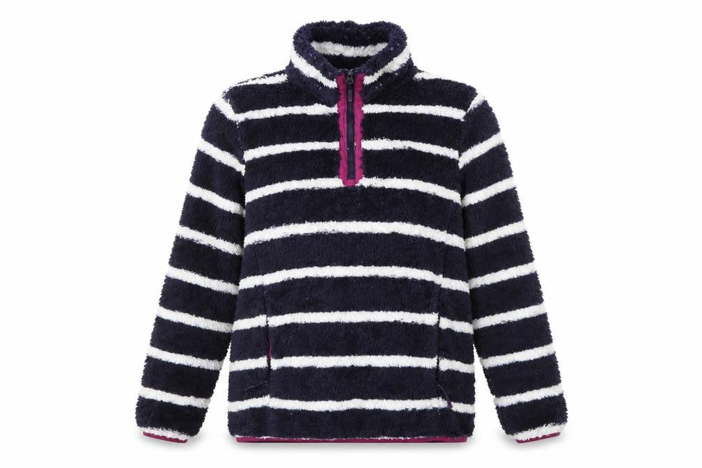 Mountain Warehouse Womens Navy Stripe Fleece Pullover UK 12