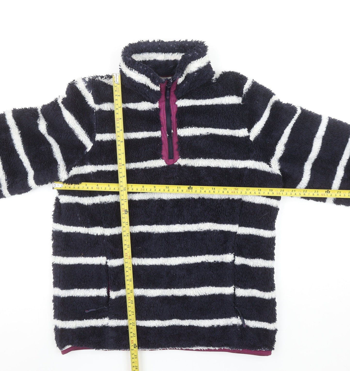 Mountain Warehouse Womens Navy Stripe Fleece Pullover UK 12
