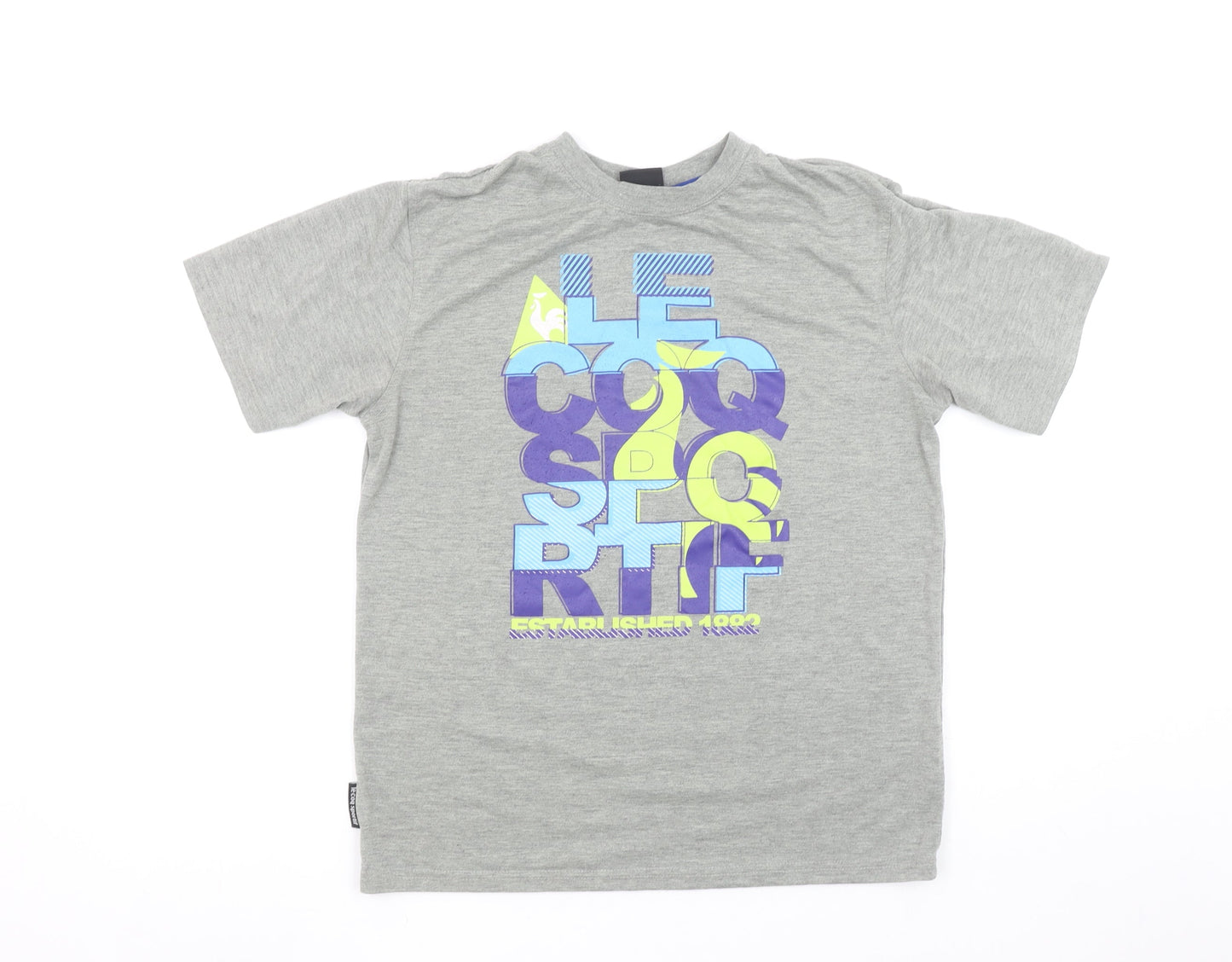 Le Coq Sportif Boys Grey XL Graphic Logo Sports T-Shirt