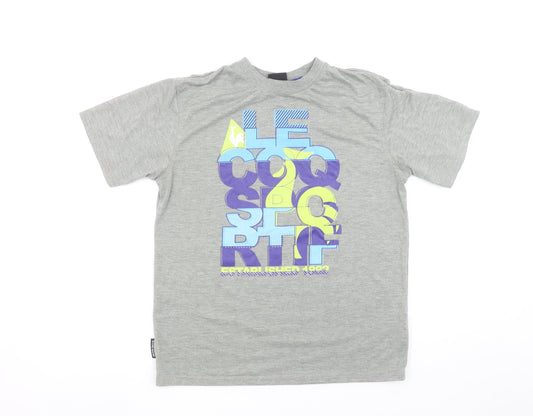 Le Coq Sportif Boys Grey XL Graphic Logo Sports T-Shirt
