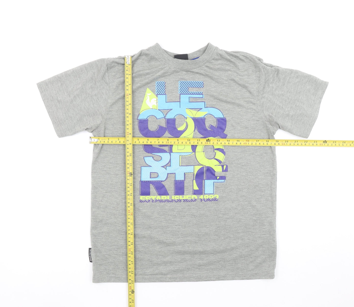 Le Coq Sportif Boys Grey XL Graphic Logo Sports T-Shirt
