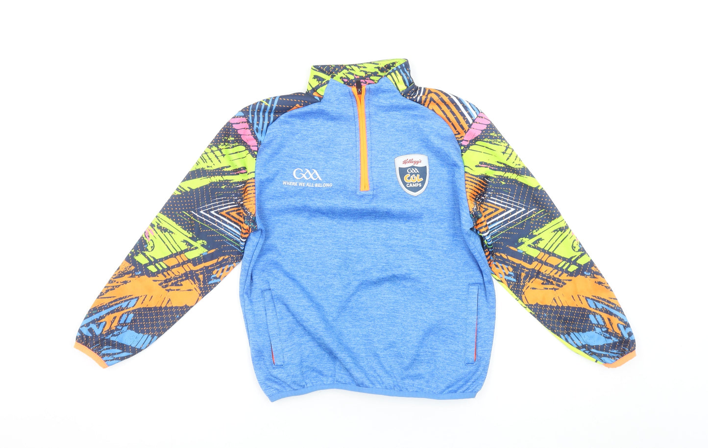 Azzurri Boys Blue Multicoloured 1/4 Zip Pullover Sweatshirt 3A Polyester
