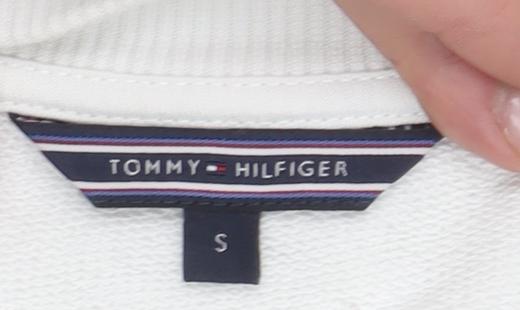 Tommy Hilfiger Women’s White Crew Neck Sweatshirt Size S Cotton Blend