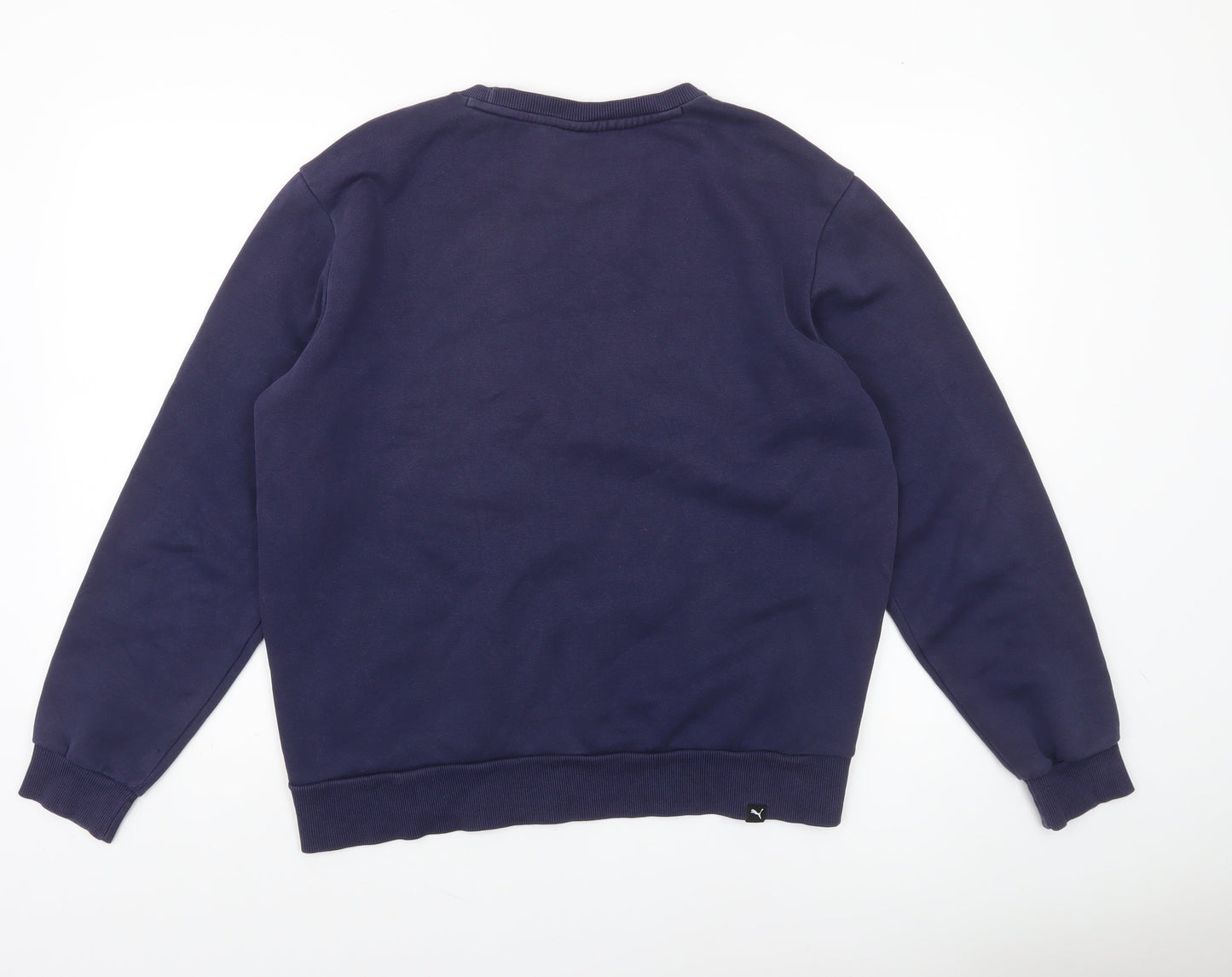 Puma Men's Blue Crew Neck Sweatshirt M Regular Fit Fleece Pullover