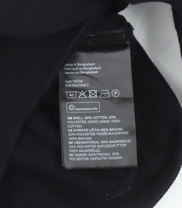 H&M Boys Black and White Pullover Hoodie Size 16 Years Cotton Blend