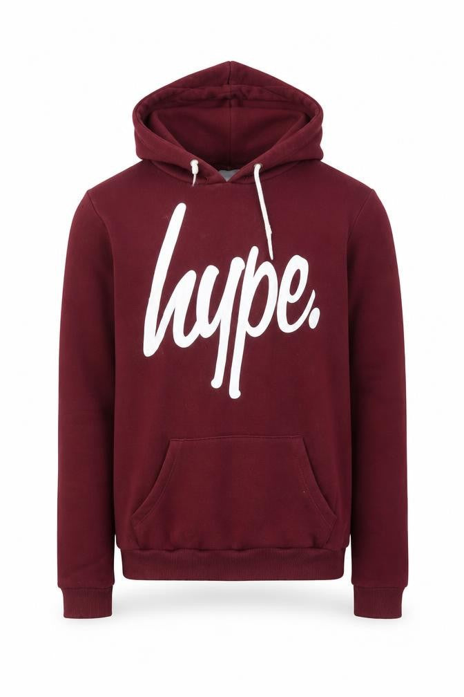 Hype Men's Red Pullover Hoodie Small Logo Graphic Print