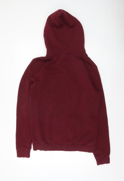 Hype Men's Red Pullover Hoodie Small Logo Graphic Print
