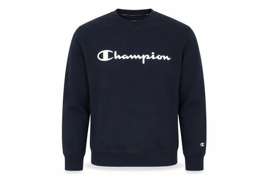 Champion Men's Blue Small Pullover Sweatshirt Logo Crew Neck Fleece