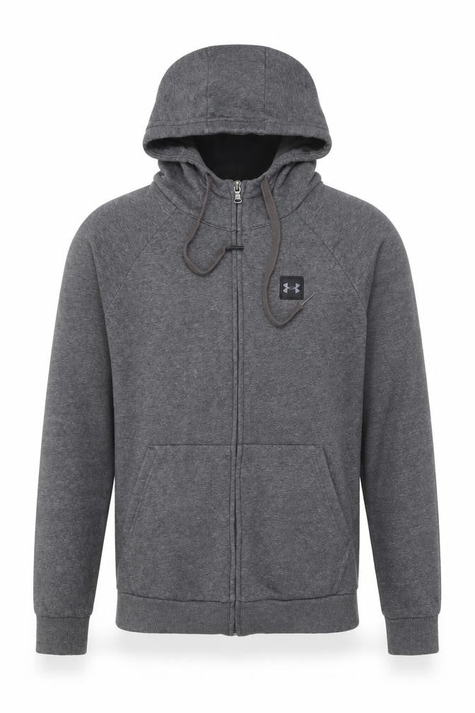 Under Armour Men's Grey Full Zip Hoodie Size S Fleece Lined