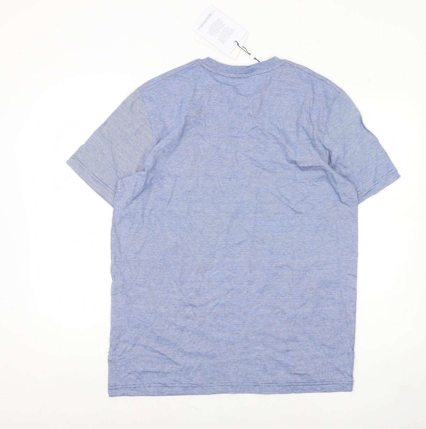 Selected Homme Men's Blue Organic Cotton Crew Neck T-Shirt L