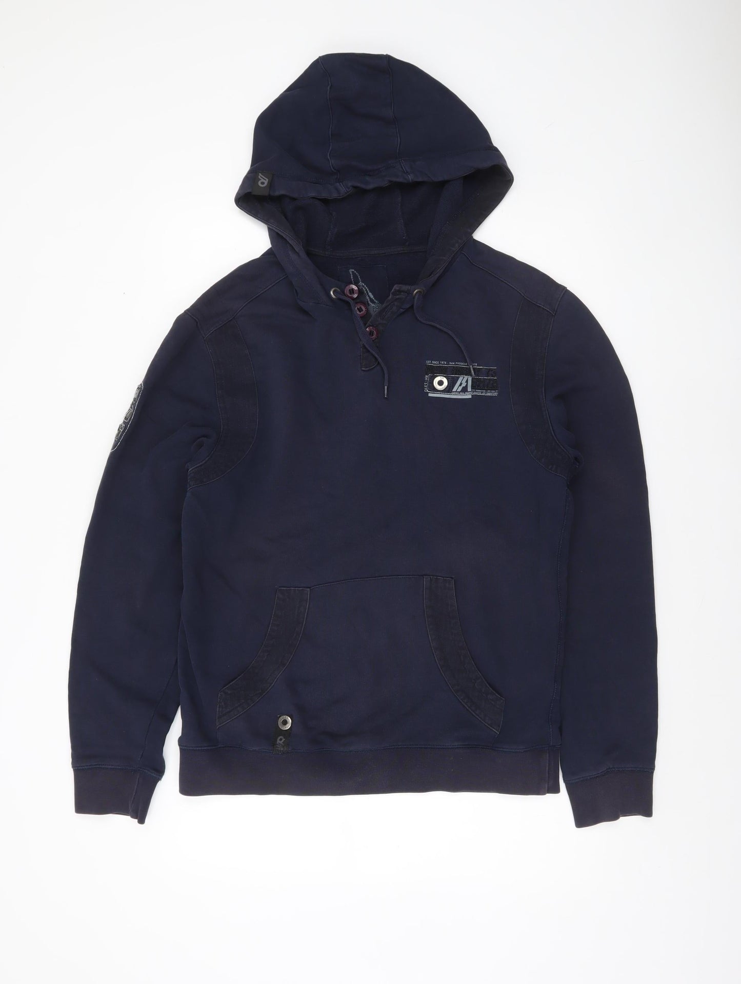 Red Herring Men's Navy Blue Pullover Hoodie Size M Cotton