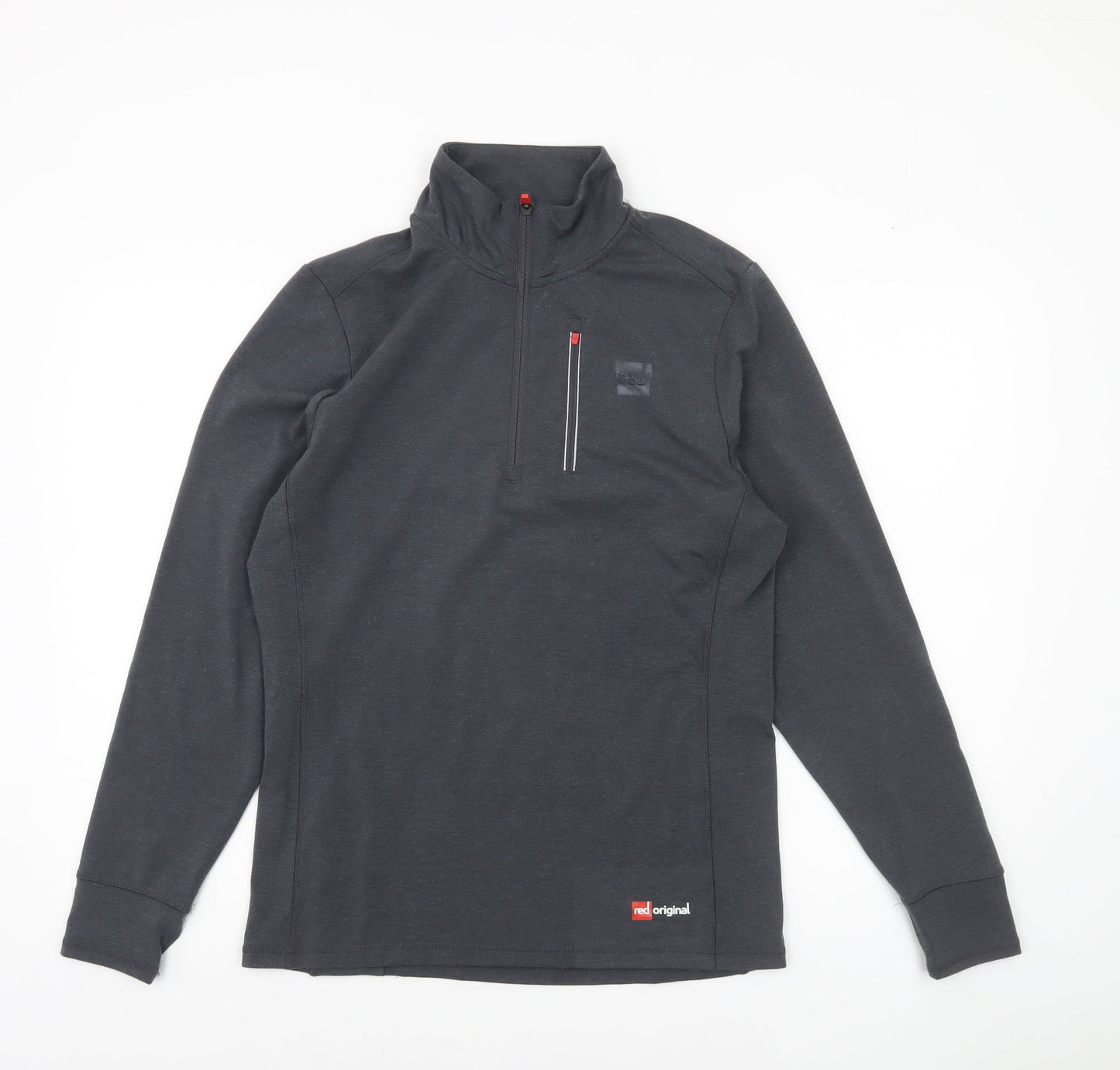 Red Original Men's Grey 1/4 Zip Pullover Sweatshirt S Regular Fit