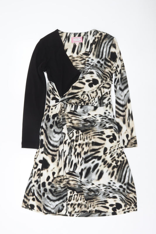 Fran Jane Women’s Multicoloured Animal Print Wrap Dress Size 8