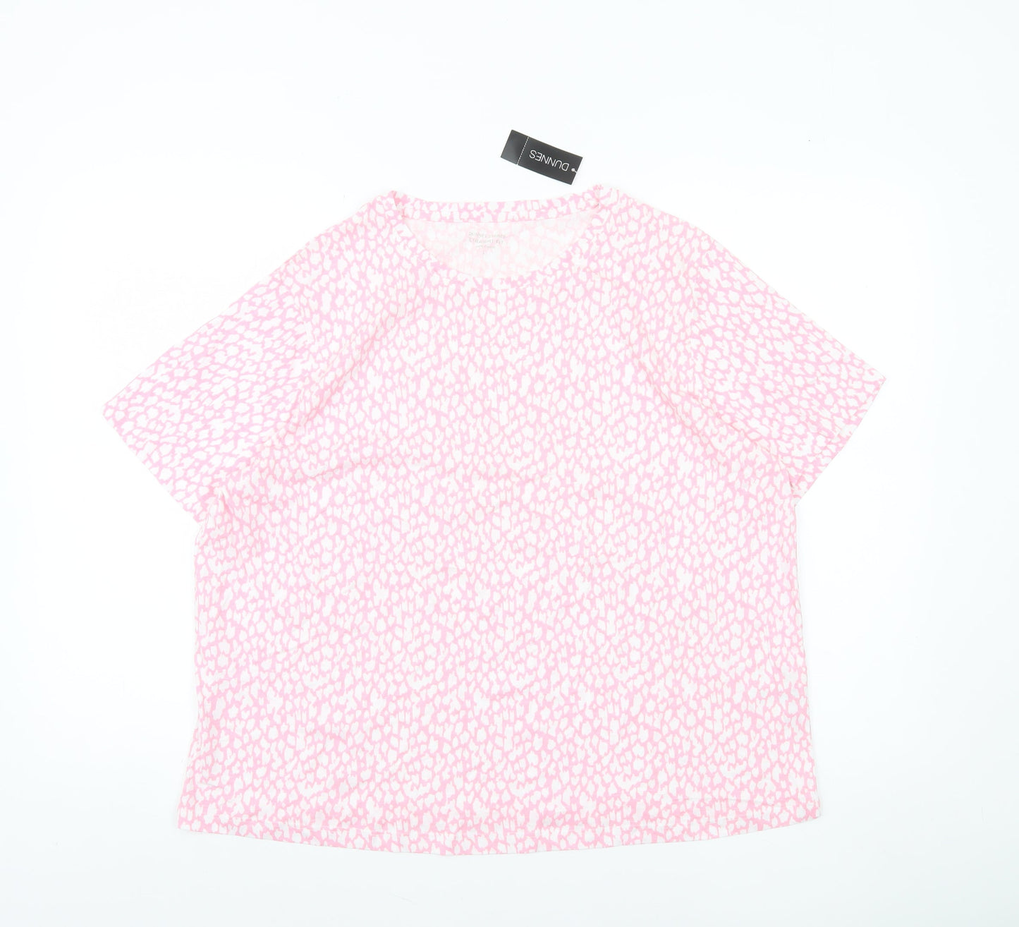 Dunnes Stores Women’s Pink Animal Print Cotton T-Shirt L