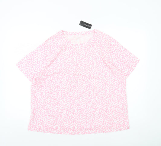Dunnes Stores Women’s Pink Animal Print Cotton T-Shirt L