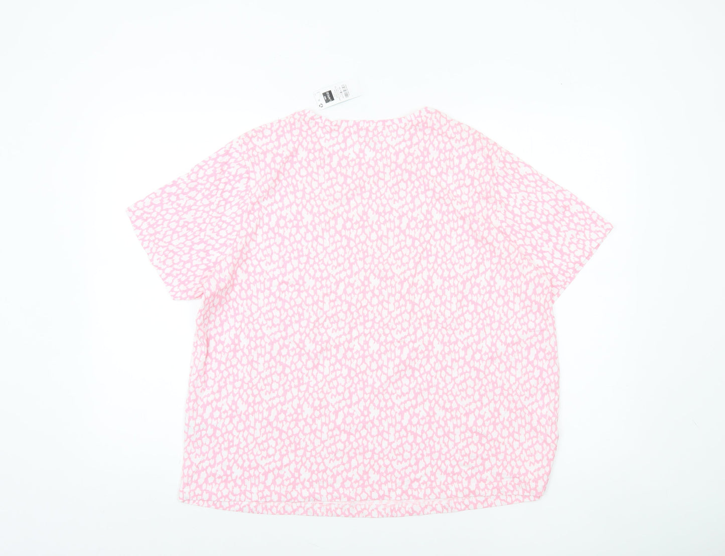 Dunnes Stores Women’s Pink Animal Print Cotton T-Shirt L