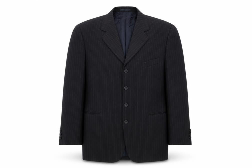 Burton Menswear Black Pinstripe 42in Regular Fit Men's Suit Jacket